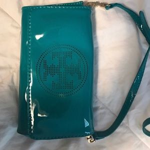 turquoise tory burch purse AUTHENTIC